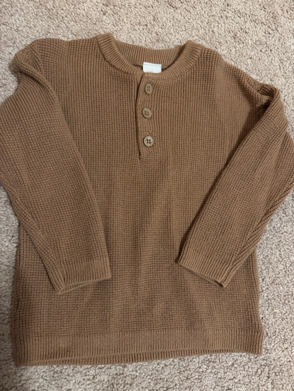 H&M Brown Knit Henley Sweater